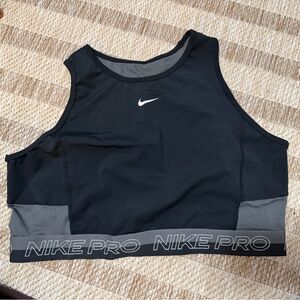 Nike Pro Gray and Black Dri-FIT Sports Bra